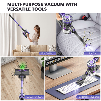 High Suction Cordless Handheld Vacuum Cleaner Rechargeable Battery Upright Stick Electric Floor Cyclone Home Car Dry Function US