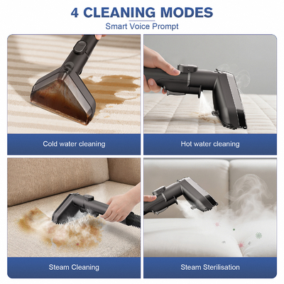 Homeuse Intelligent Fabric Deep Cleaning Steam Cleaner High-Temperature Suction Washing Integrated for Sofa and Carpet Cleaning