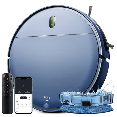 Wi-Fi Enabled Smart Automatic Cleaning Mopping Robot Vacuum Cleaner Wholesale HEPA Infrared Wet Dry Sweeping in Stock Blue