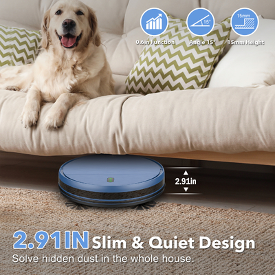 Wi-Fi Enabled Smart Automatic Cleaning Mopping Robot Vacuum Cleaner Wholesale HEPA Infrared Wet Dry Sweeping in Stock Blue