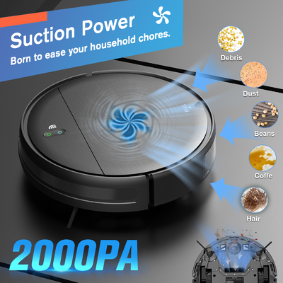 Smart Wet Dry Mopping Sweeping Robot Vacuum Cleaner Remote Control Automatic Floor Mopping HEPA Household Use Battery