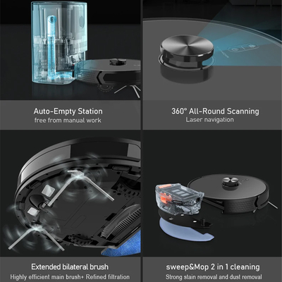 Intelligent Household Robot Vacuum Cleaner Self-Emptying Feature Aspiradora Automatic Cleaning Mopping HEPA Filter Wet Dry