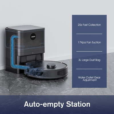 Intelligent Household Cleaning Vacuum Robot Mop Cleaner Self-Emptying App-Controlled Multifunctional Sweeping Wet/Dry HEPA