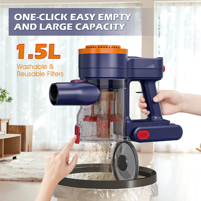 Portable Cordless 2200mAh Handheld 6 in 1 Anti-Tangle Stick Vacuum Cleaner for Carpets Hard Floors Hair With Removable Battery