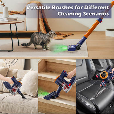 Lightweight 3-in-1 Rechargeable Cordless Vacuum Cleaner Powerful Suction for Home Carpet & Pet Hair Portable Handheld Stick Cars