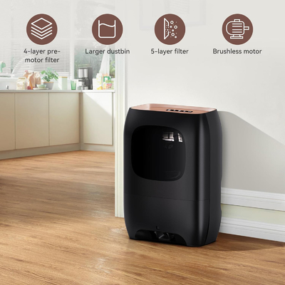 Ultra Fast Powerful Corded Canister 20Kpa Max Suction Electric Vacuum Dustpan Touchless Automatic 2 Operation Modes Hotels Dry