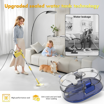 10-in-1 Portable Hot Steam Mop Upright Handheld Hard Floor Carpet Cleaner Vacuum Cleaner Rotating Steam Mop