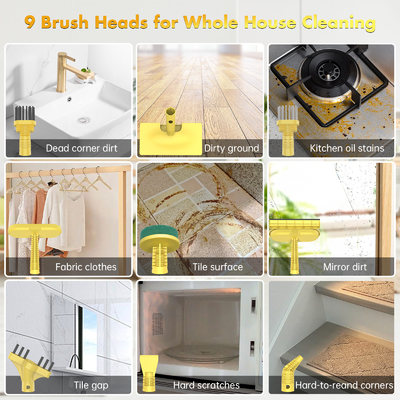 10-in-1 Portable Hot Steam Mop Upright Handheld Hard Floor Carpet Cleaner Vacuum Cleaner Rotating Steam Mop